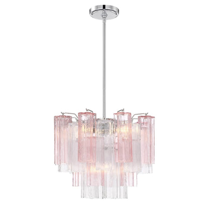 Eloria Glass Chandelier - Elegant Design with Crystal Accents & Adjust
