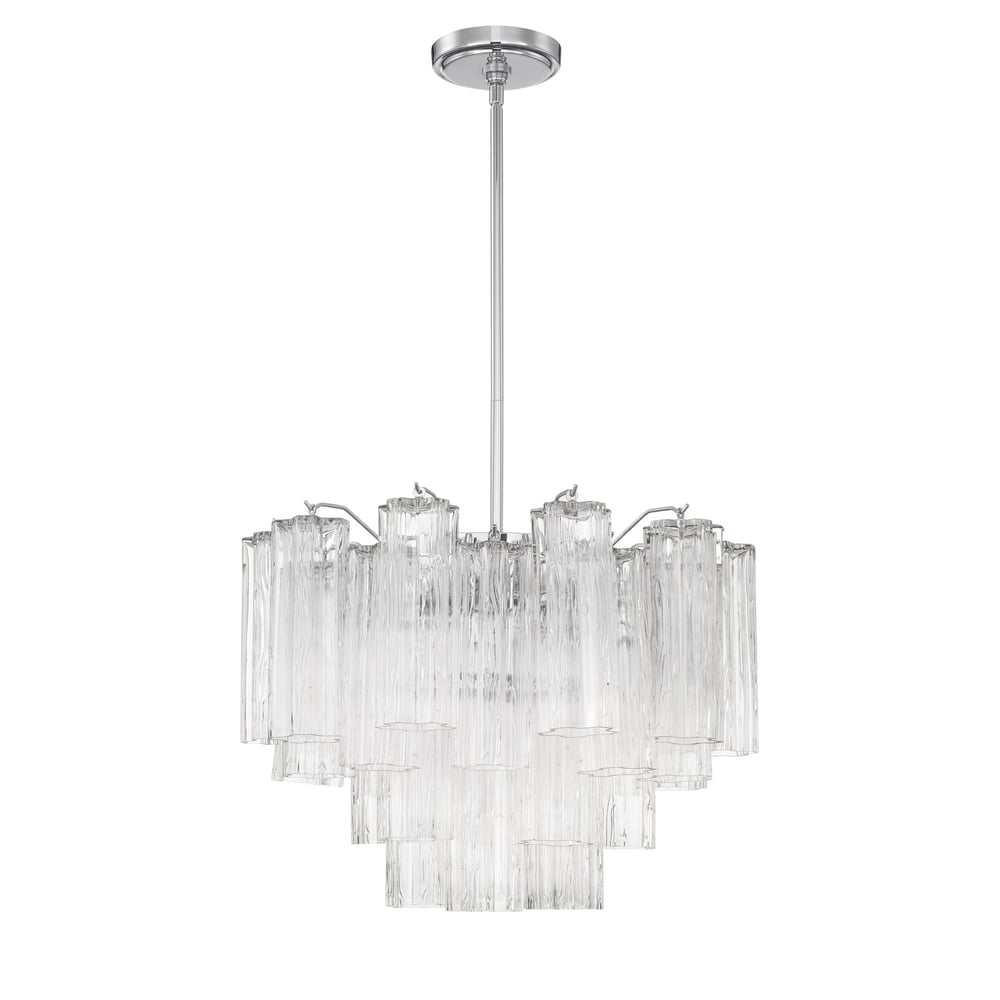 Eloria Glass Chandelier - Elegant Design with Crystal Accents & Adjust