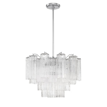 Eloria Glass Chandelier - Elegant Design with Crystal Accents & Adjust