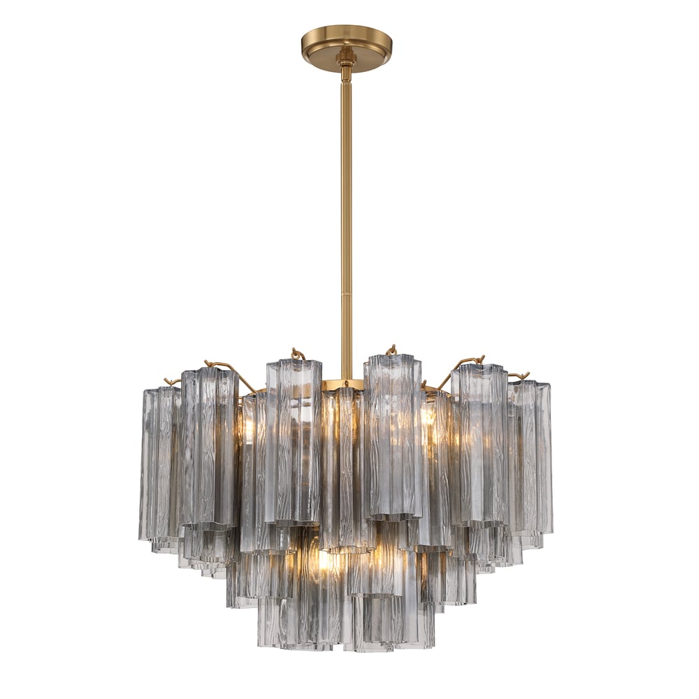 Eloria Glass Chandelier - Elegant Design with Crystal Accents & Adjust