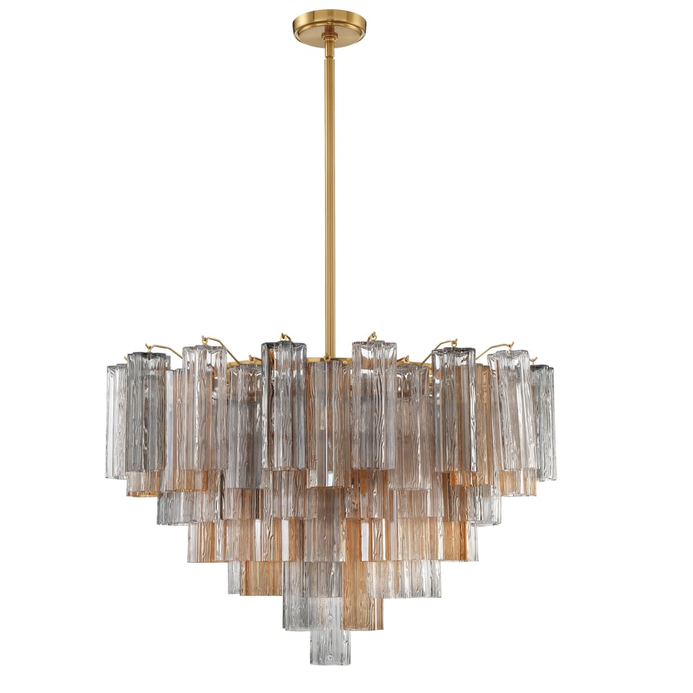 Eloria Glass Chandelier - Elegant Design with Crystal Accents & Adjust