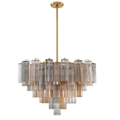 Eloria Glass Chandelier - Elegant Design with Crystal Accents & Adjust