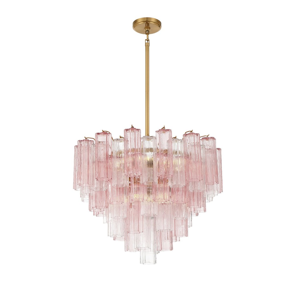 Eloria Glass Chandelier - Elegant Design with Crystal Accents & Adjust