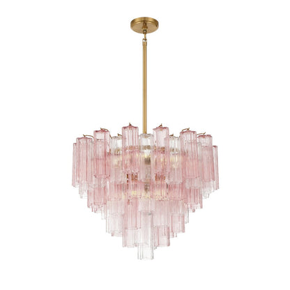 Eloria Glass Chandelier - Elegant Design with Crystal Accents & Adjust