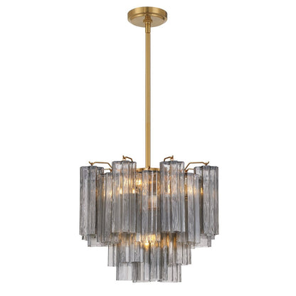 Eloria Glass Chandelier - Elegant Design with Crystal Accents & Adjust