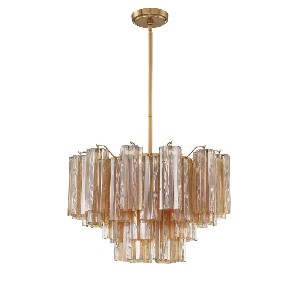 Eloria Glass Chandelier - Elegant Design with Crystal Accents & Adjust