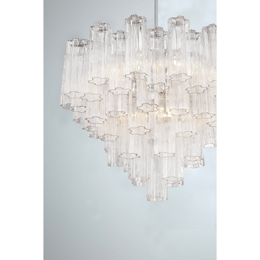 Eloria Glass Chandelier - Elegant Design with Crystal Accents & Adjust