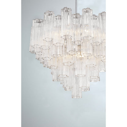 Eloria Glass Chandelier - Elegant Design with Crystal Accents & Adjust