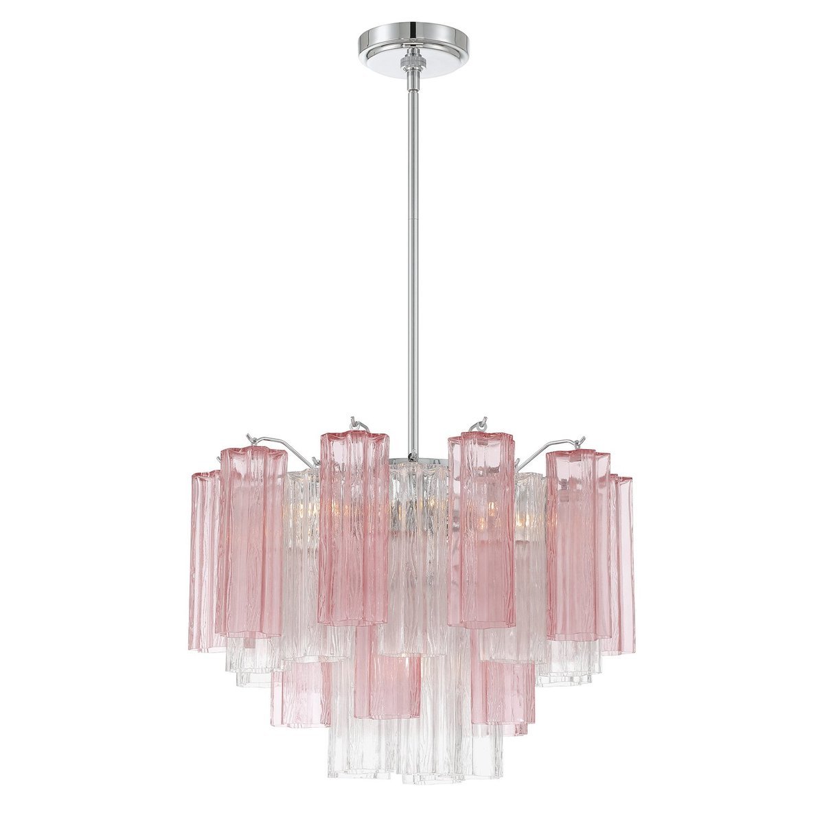 Eloria Glass Chandelier - Elegant Design with Crystal Accents & Adjust