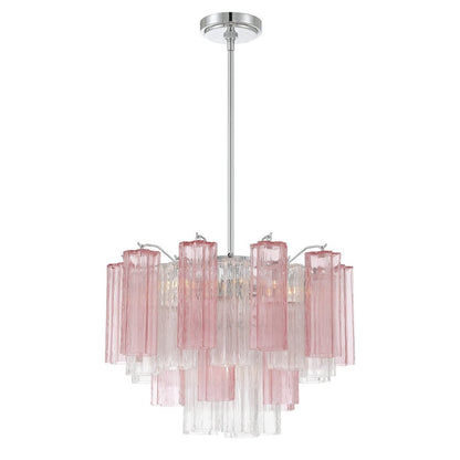 Eloria Glass Chandelier - Elegant Design with Crystal Accents & Adjust