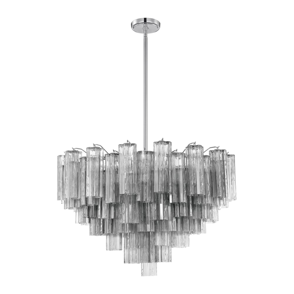 Eloria Glass Chandelier - Elegant Design with Crystal Accents & Adjust