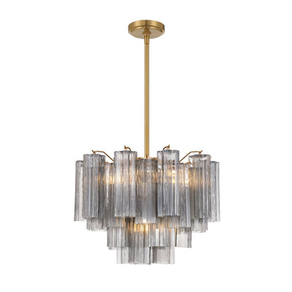 Eloria Glass Chandelier - Elegant Design with Crystal Accents & Adjust