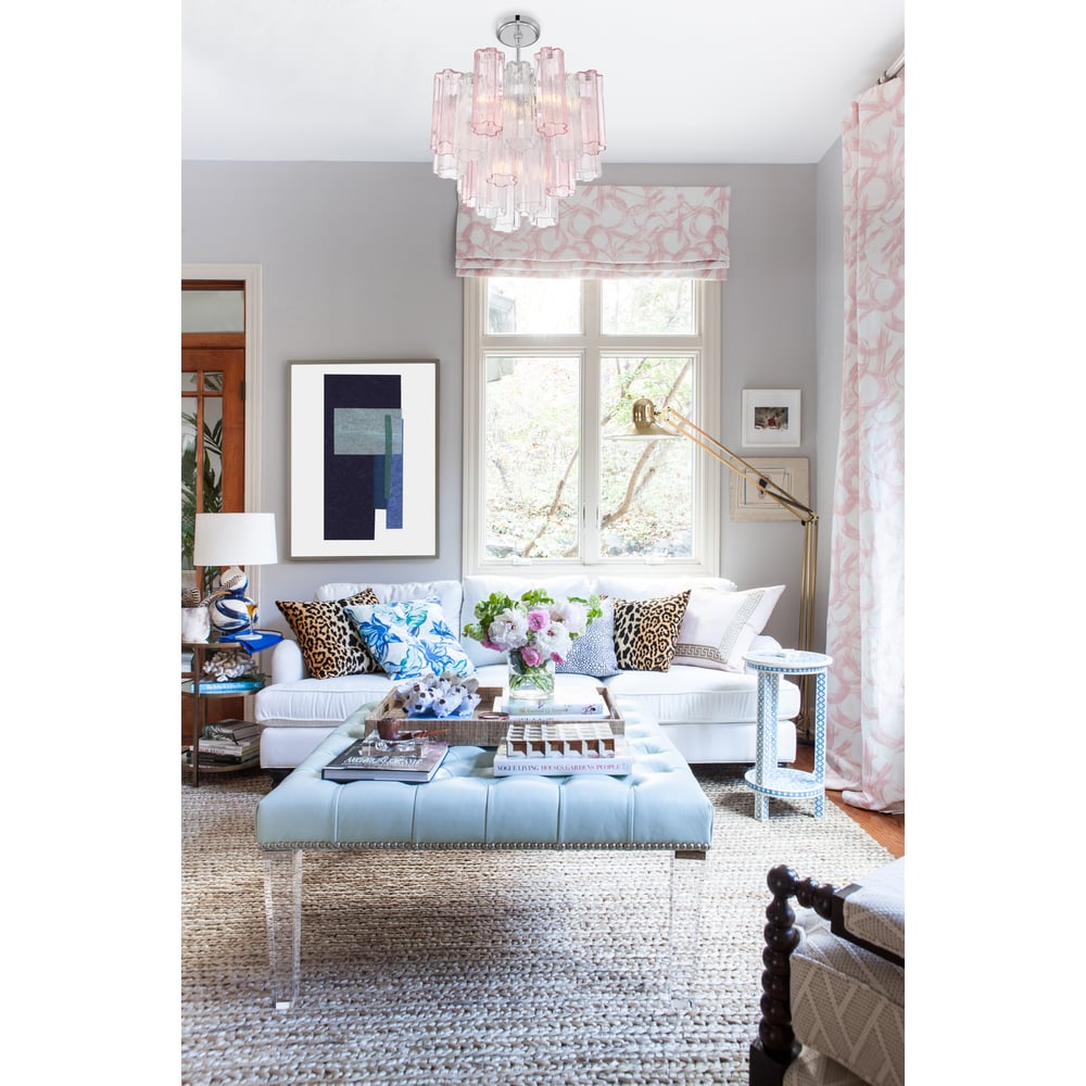 Eloria Glass Chandelier - Elegant Design with Crystal Accents & Adjust