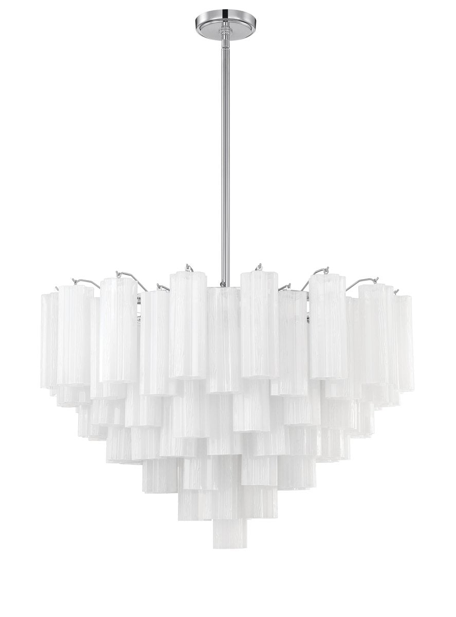Eloria Glass Chandelier - Elegant Design with Crystal Accents & Adjust
