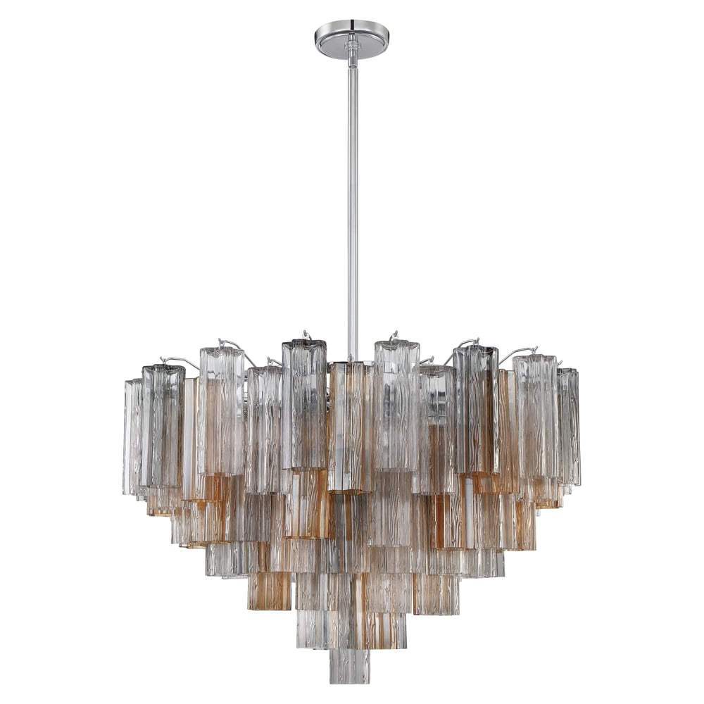Eloria Glass Chandelier - Elegant Design with Crystal Accents & Adjust