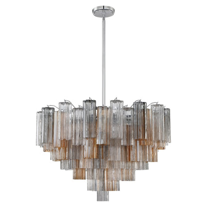 Eloria Glass Chandelier - Elegant Design with Crystal Accents & Adjust