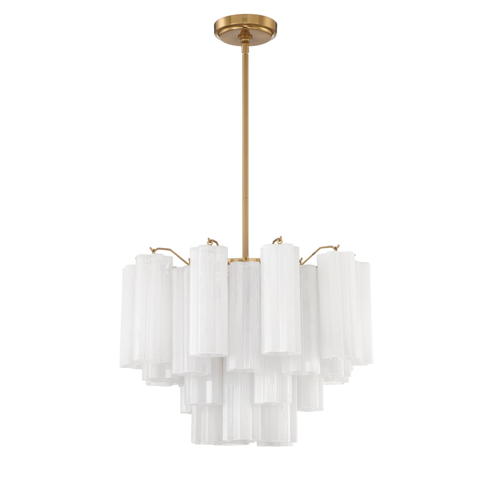 Eloria Glass Chandelier - Elegant Design with Crystal Accents & Adjust