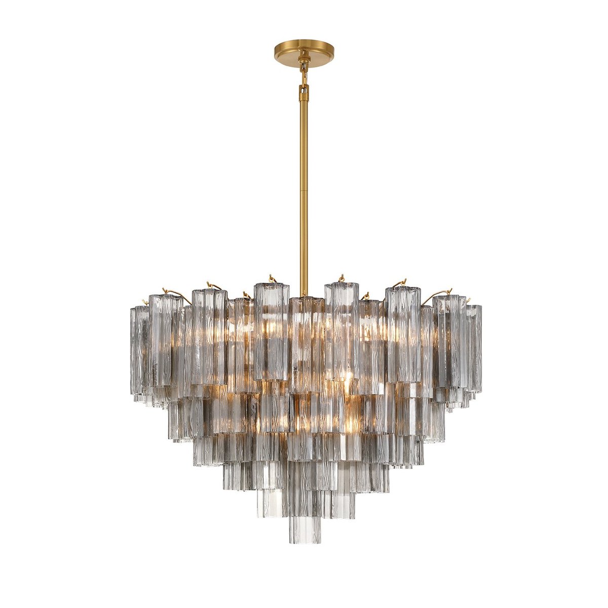 Eloria Glass Chandelier - Elegant Design with Crystal Accents & Adjust