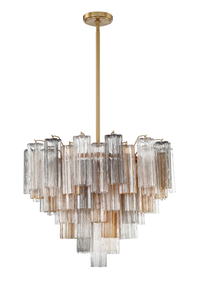 Eloria Glass Chandelier - Elegant Design with Crystal Accents & Adjust