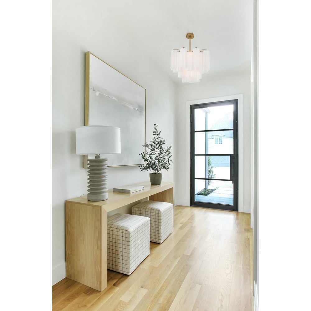 Eloria Glass Chandelier - Elegant Design with Crystal Accents & Adjust
