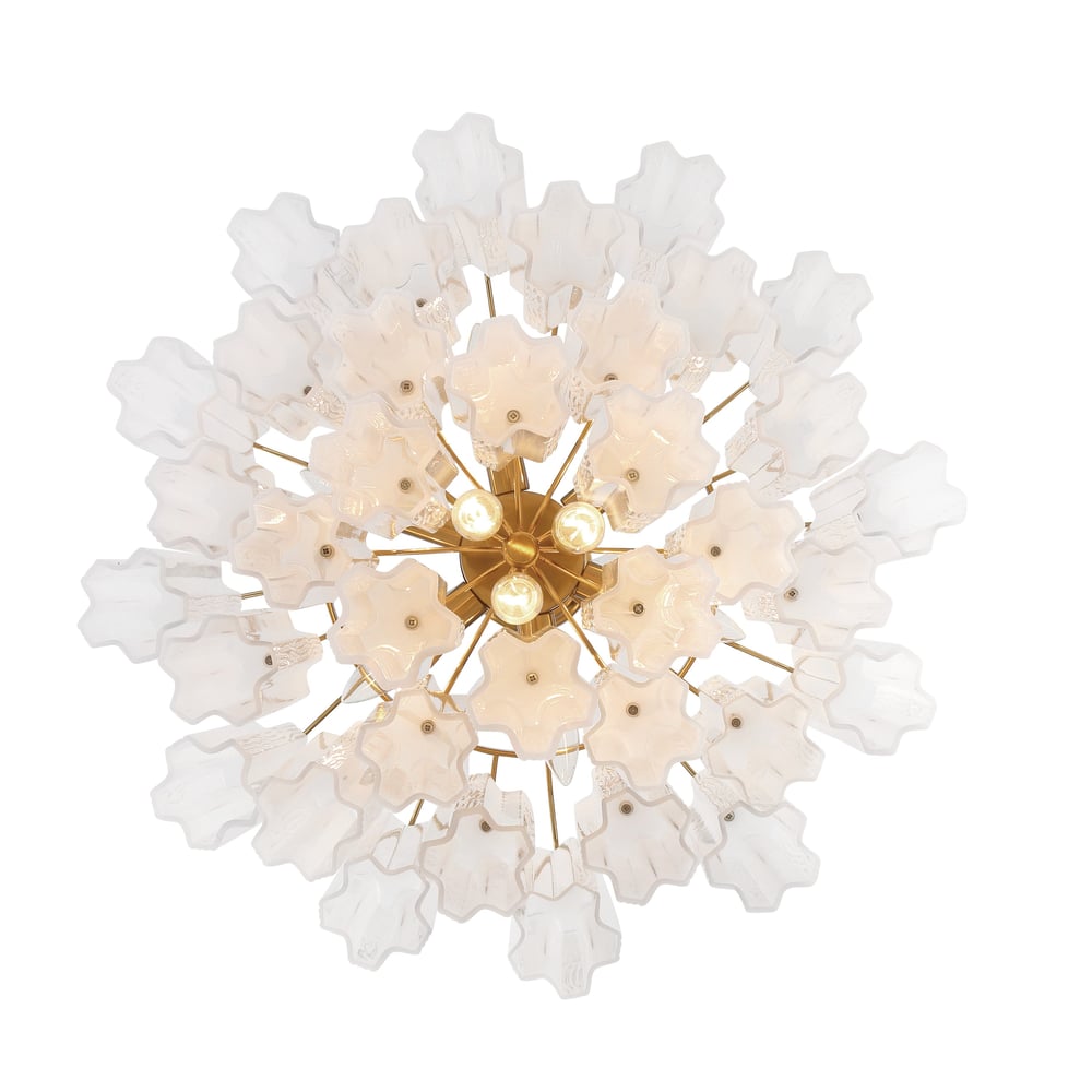 Eloria Glass Chandelier - Elegant Design with Crystal Accents & Adjust