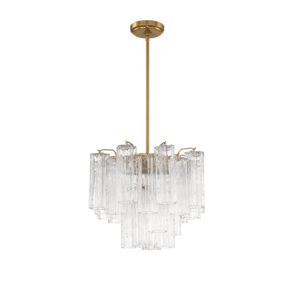 Eloria Glass Chandelier - Elegant Design with Crystal Accents & Adjust