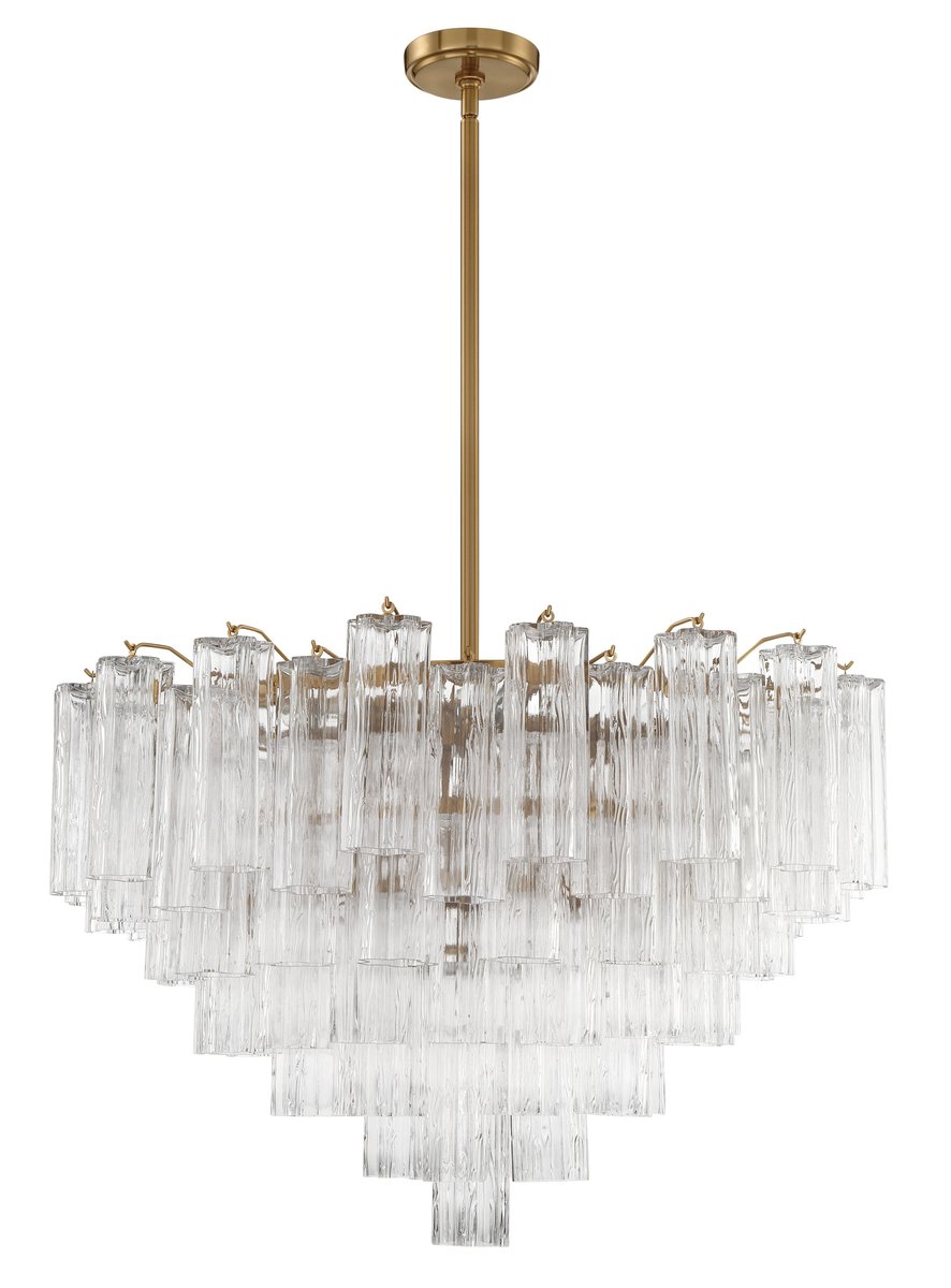 Eloria Glass Chandelier - Elegant Design with Crystal Accents & Adjust