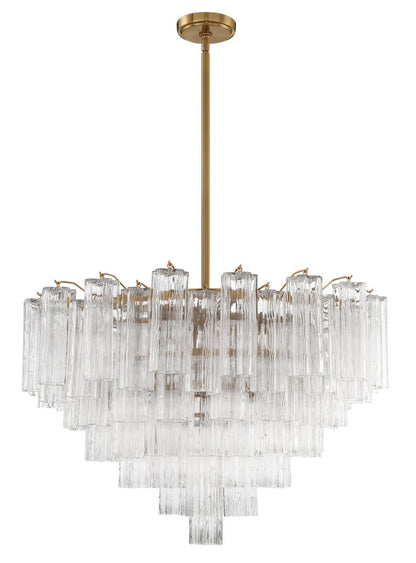 Eloria Glass Chandelier - Elegant Design with Crystal Accents & Adjust
