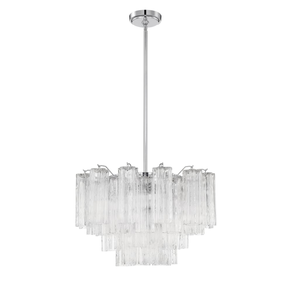 Eloria Glass Chandelier - Elegant Design with Crystal Accents & Adjust