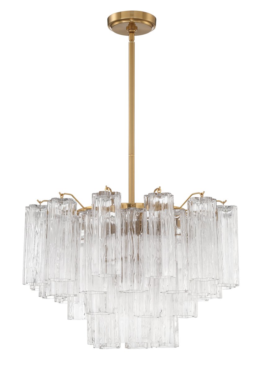Eloria Glass Chandelier - Elegant Design with Crystal Accents & Adjust