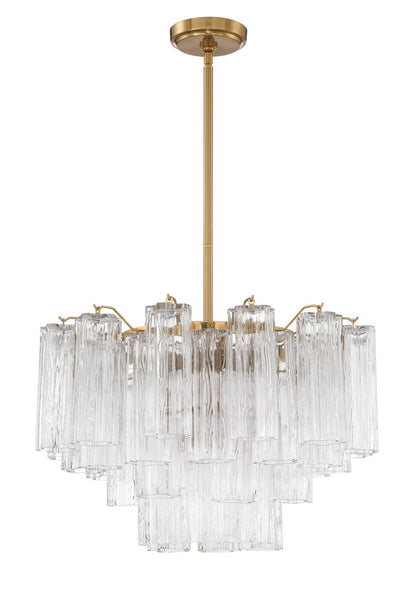 Eloria Glass Chandelier - Elegant Design with Crystal Accents & Adjust
