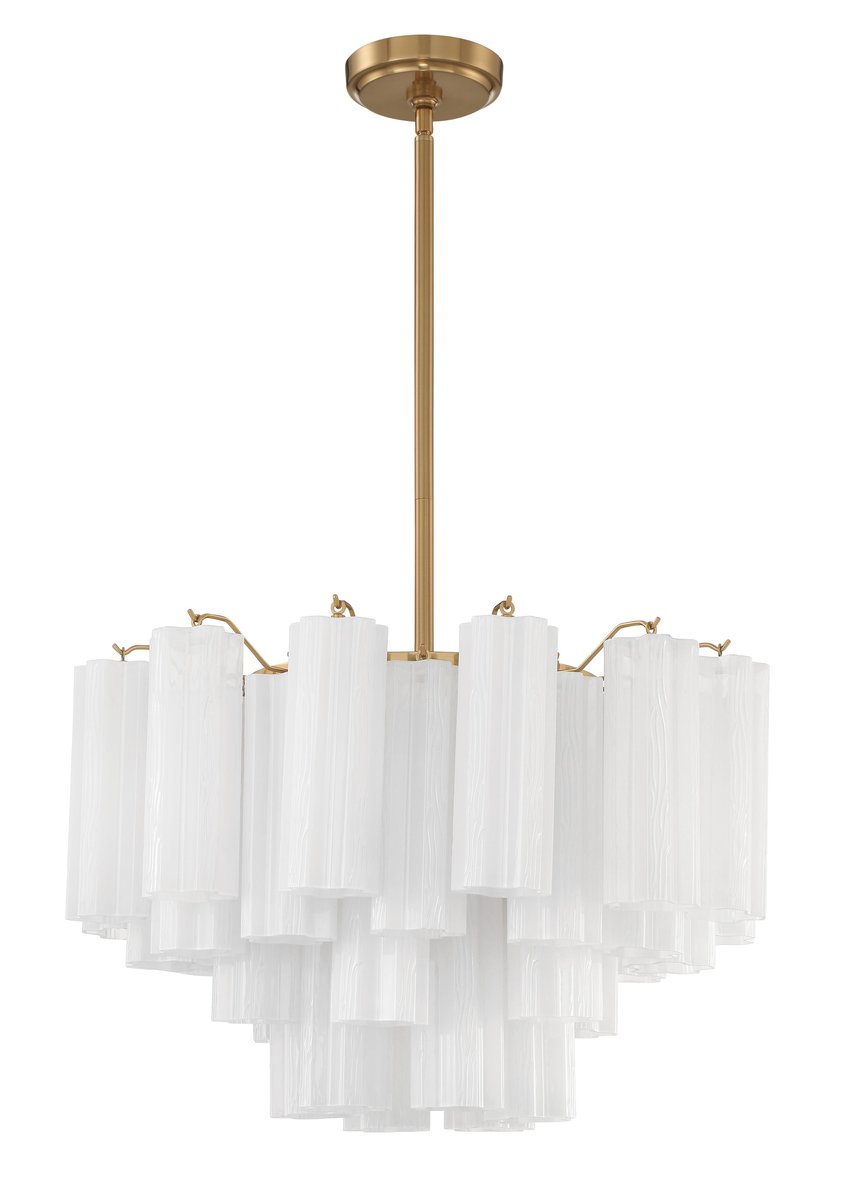 Eloria Glass Chandelier - Elegant Design with Crystal Accents & Adjust
