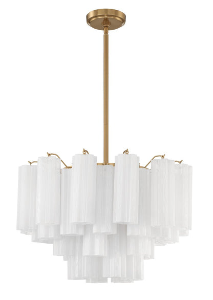 Eloria Glass Chandelier - Elegant Design with Crystal Accents & Adjust