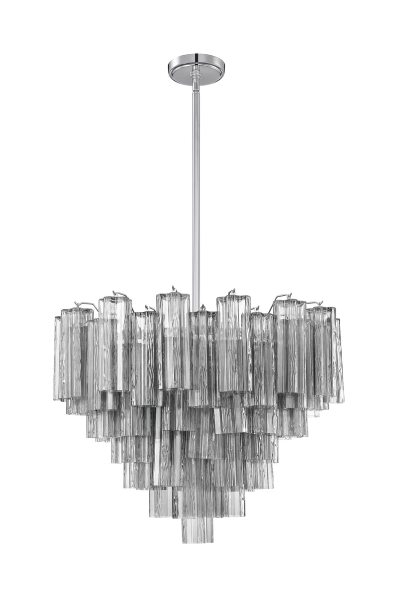 Eloria Glass Chandelier - Elegant Design with Crystal Accents & Adjust
