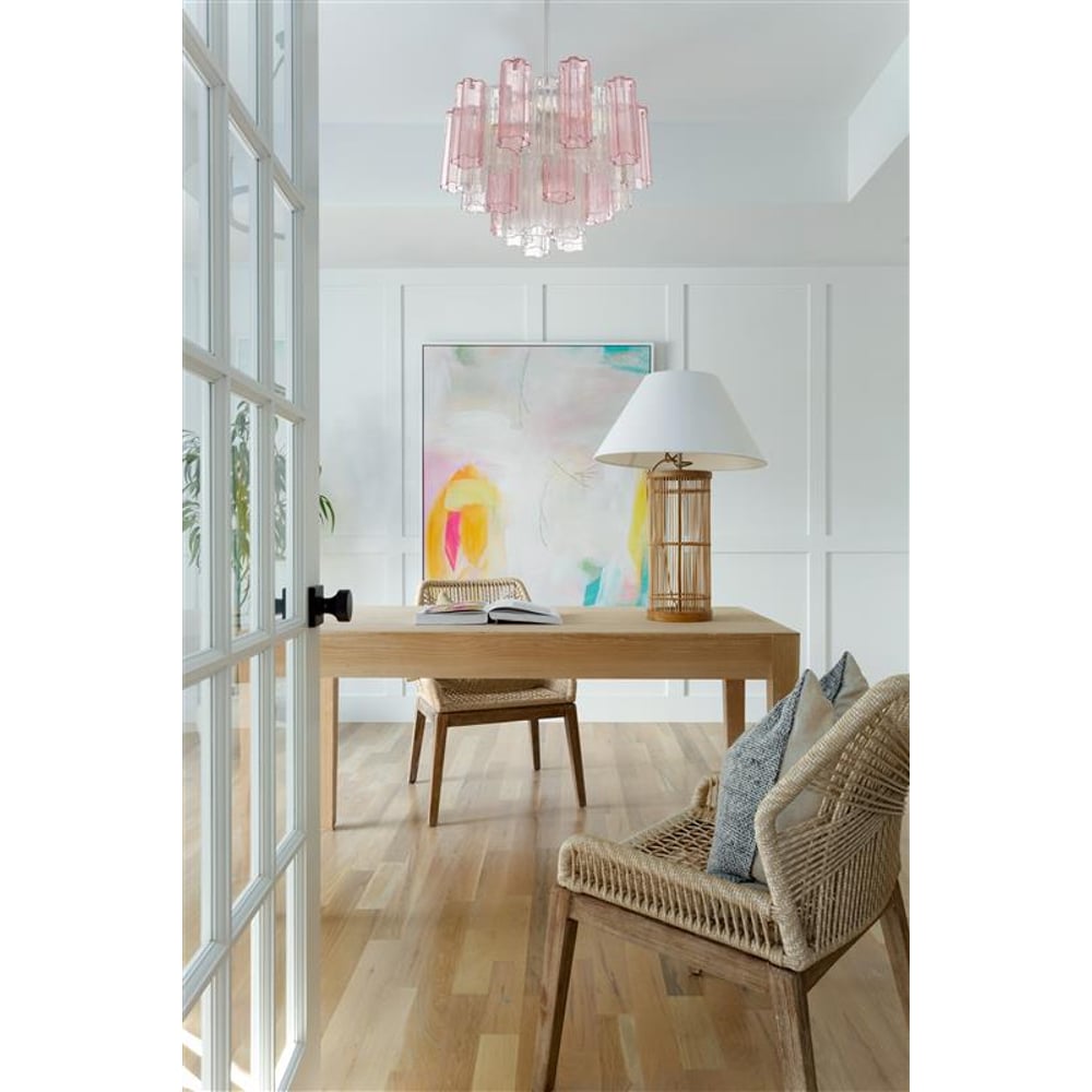 Eloria Glass Chandelier - Elegant Design with Crystal Accents & Adjust