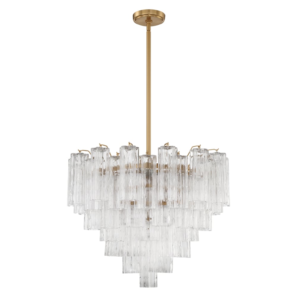 Eloria Glass Chandelier - Elegant Design with Crystal Accents & Adjust