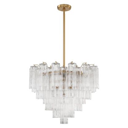 Eloria Glass Chandelier - Elegant Design with Crystal Accents & Adjust