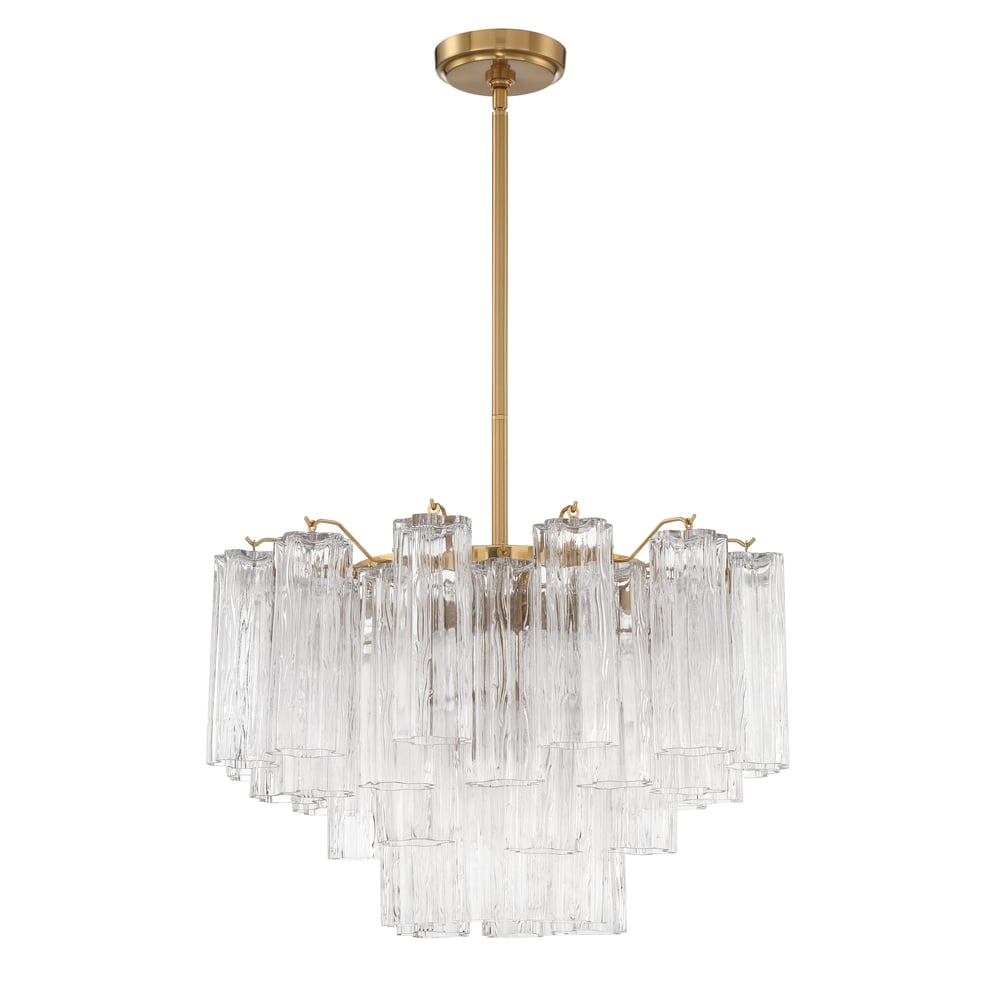 Eloria Glass Chandelier - Elegant Design with Crystal Accents & Adjust
