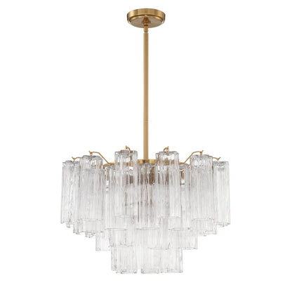 Eloria Glass Chandelier - Elegant Design with Crystal Accents & Adjust