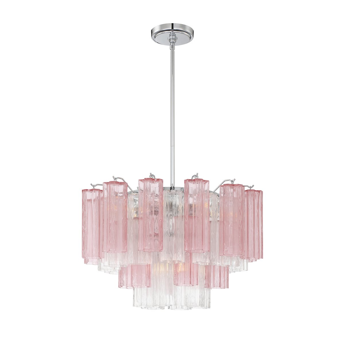 Eloria Glass Chandelier - Elegant Design with Crystal Accents & Adjust