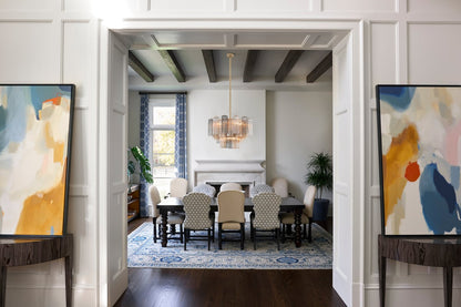 Eloria Glass Chandelier - Elegant Design with Crystal Accents & Adjust