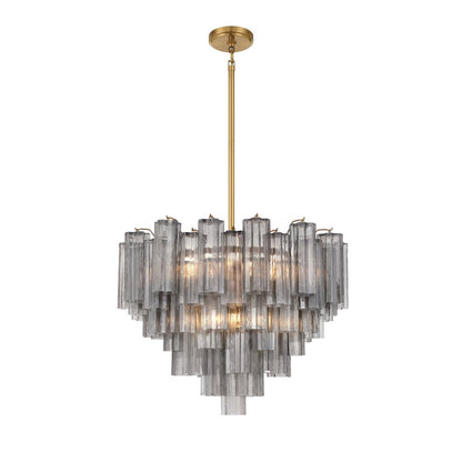 Eloria Glass Chandelier - Elegant Design with Crystal Accents & Adjust
