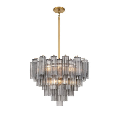 Eloria Glass Chandelier - Elegant Design with Crystal Accents & Adjust