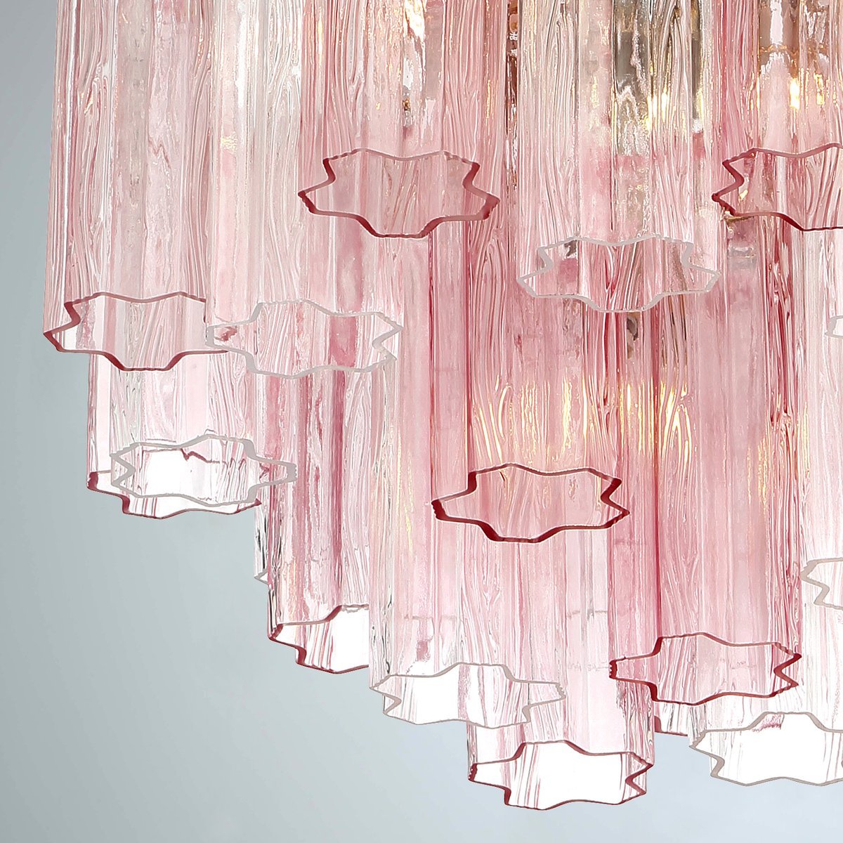 Eloria Glass Chandelier - Elegant Design with Crystal Accents & Adjust