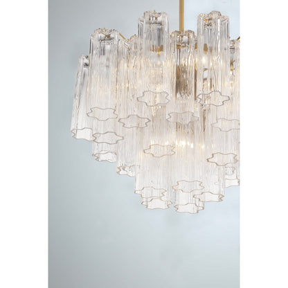 Eloria Glass Chandelier - Elegant Design with Crystal Accents & Adjust