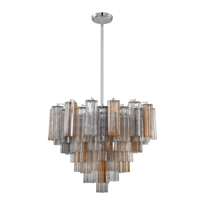 Eloria Glass Chandelier - Elegant Design with Crystal Accents & Adjust