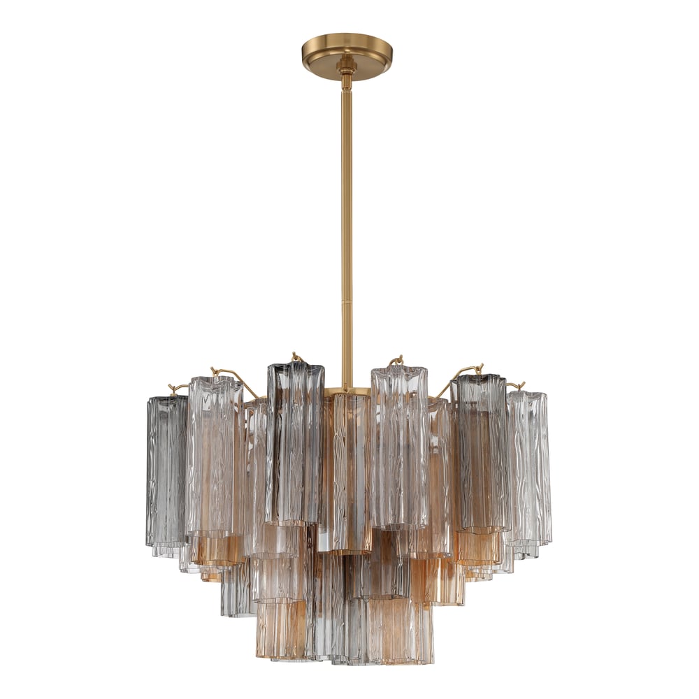 Eloria Glass Chandelier - Elegant Design with Crystal Accents & Adjust