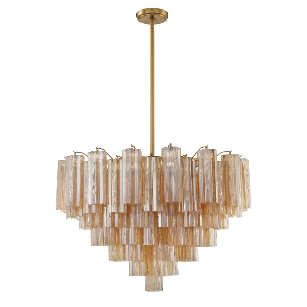 Eloria Glass Chandelier - Elegant Design with Crystal Accents & Adjust