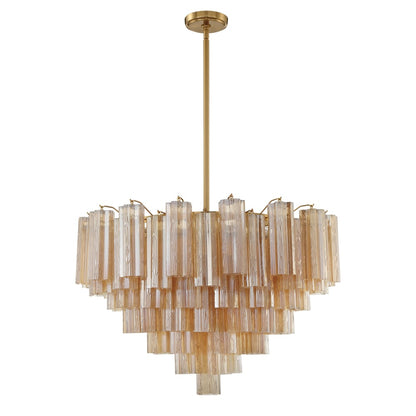 Eloria Glass Chandelier - Elegant Design with Crystal Accents & Adjust