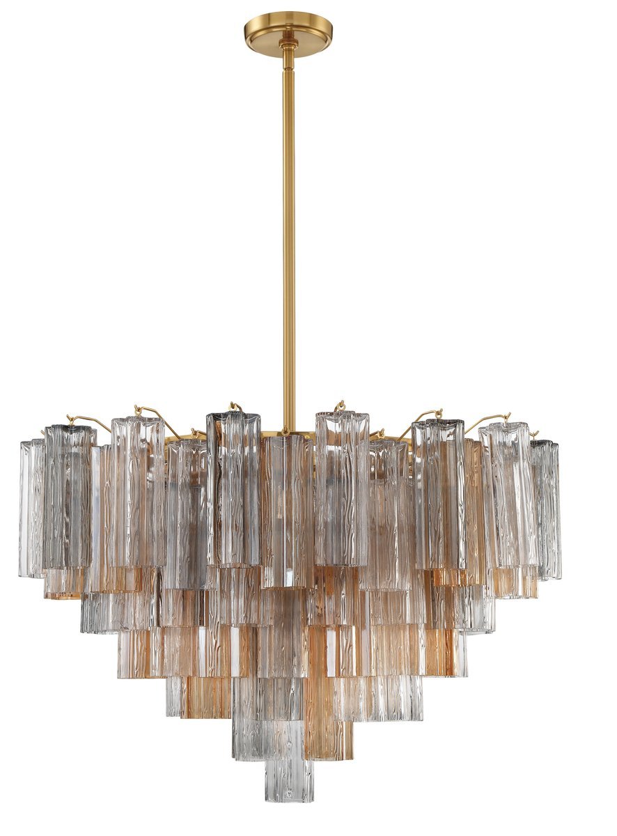 Eloria Glass Chandelier - Elegant Design with Crystal Accents & Adjust